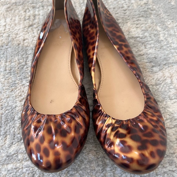 Jcrew Sz 7 Cece Leopard Patent Flats made in Italy - Picture 4 of 16